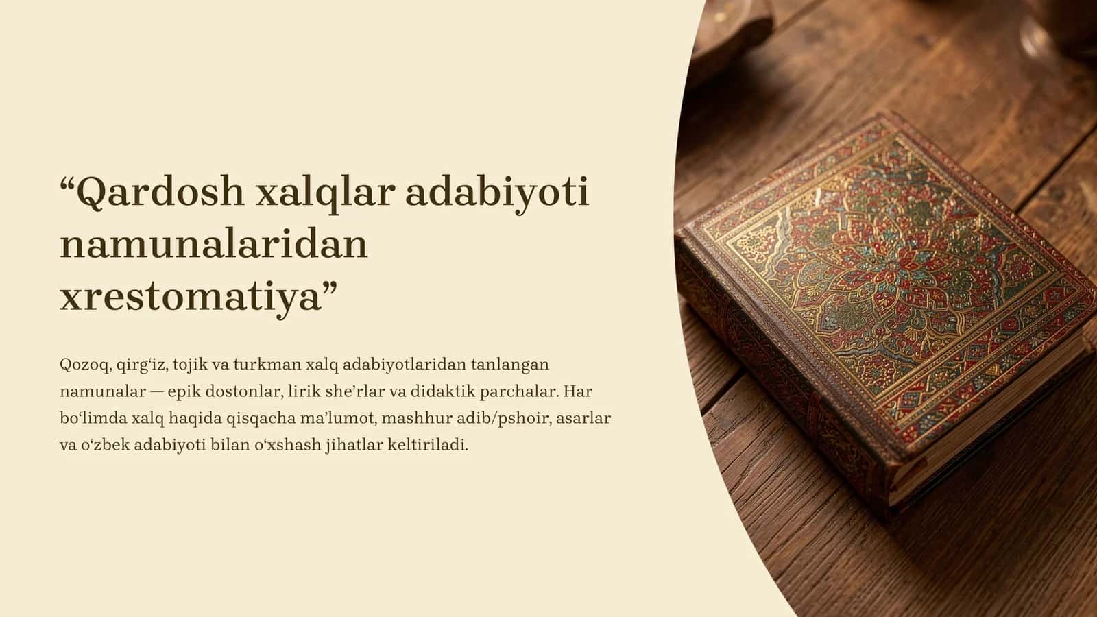 Qardosh xalqlar adabiyoti namunalaridan xrestomatiya 1