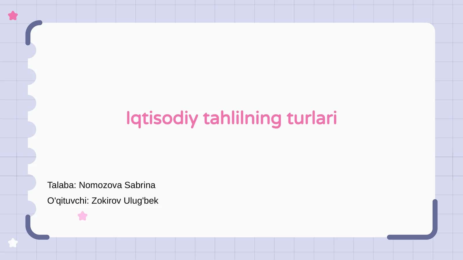 Iqtisodiy tahlilning turlari 1