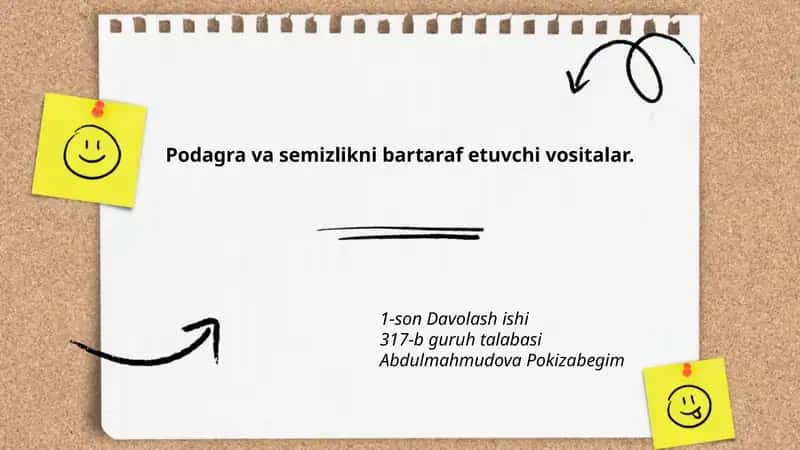 Podagra va semizlikni bartaraf etuvchi vositalar 1