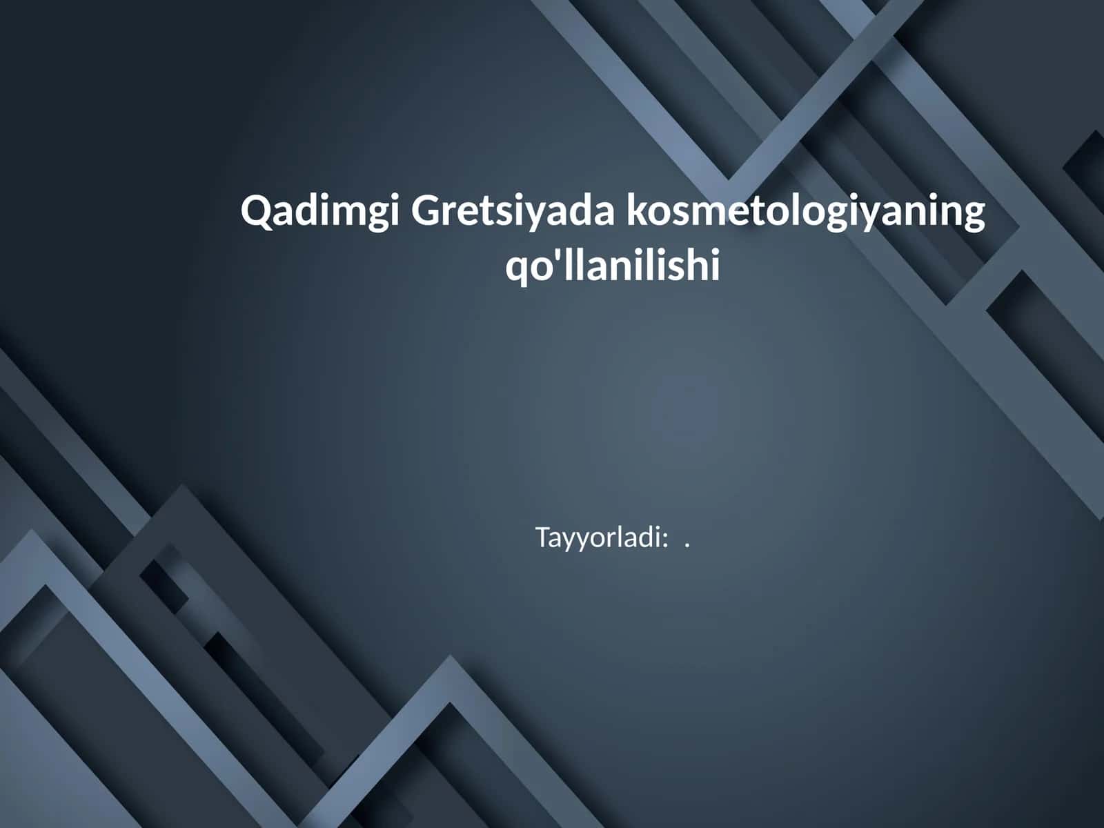 Qadimgi Gretsiyada kosmetologiyaning qo'llanilishi 1