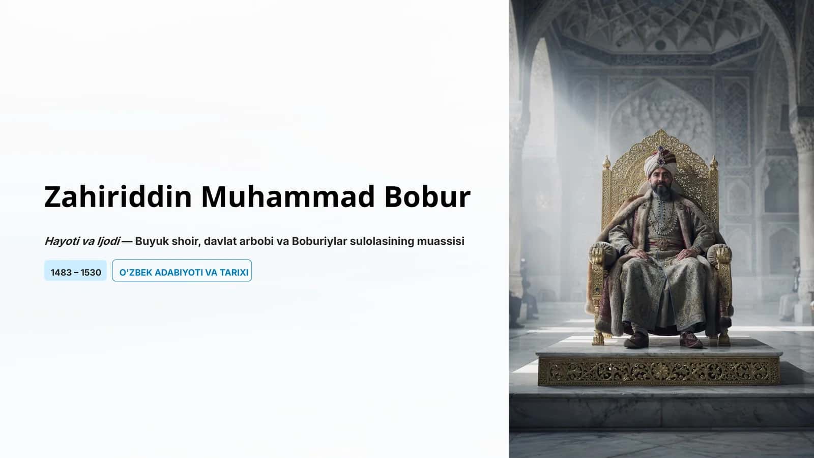 Zahiriddin Muhammad Bobur 1