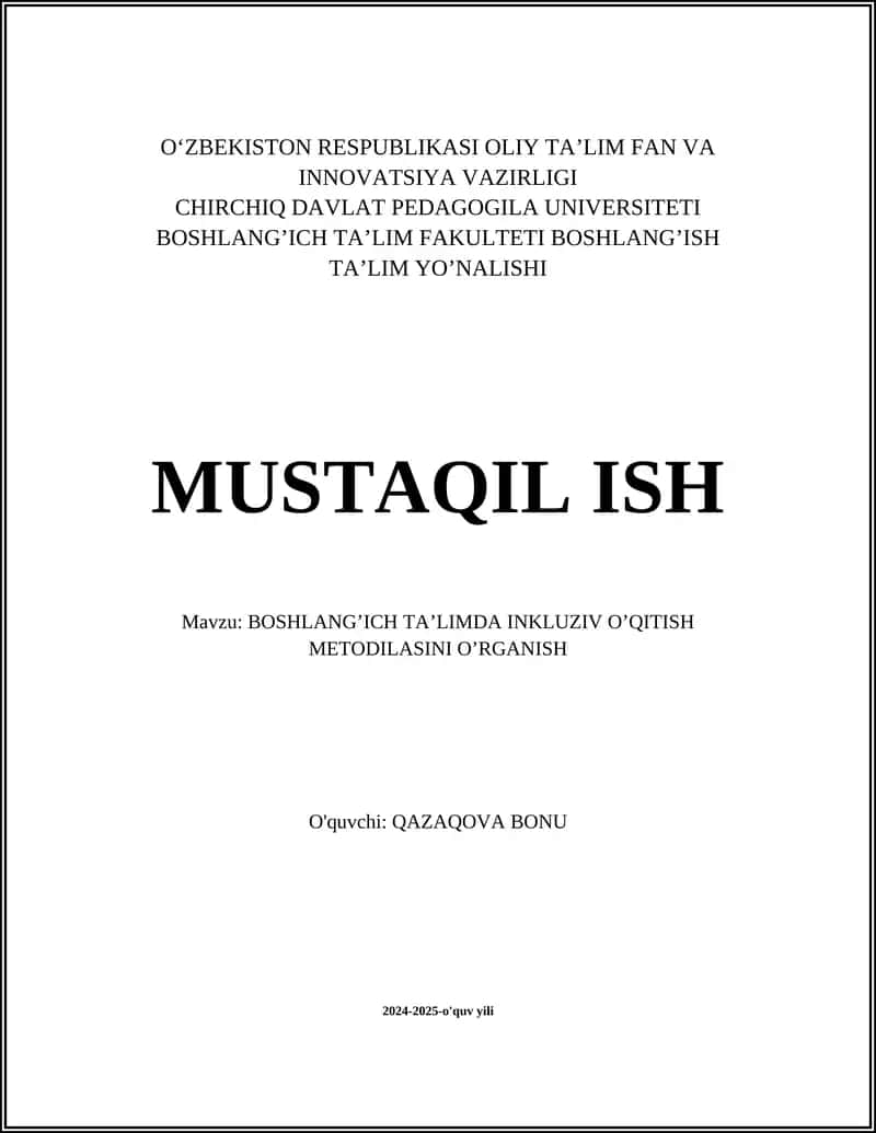 Inkluziv ta'lim asoslari 1