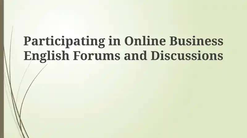 Online Business English Forums