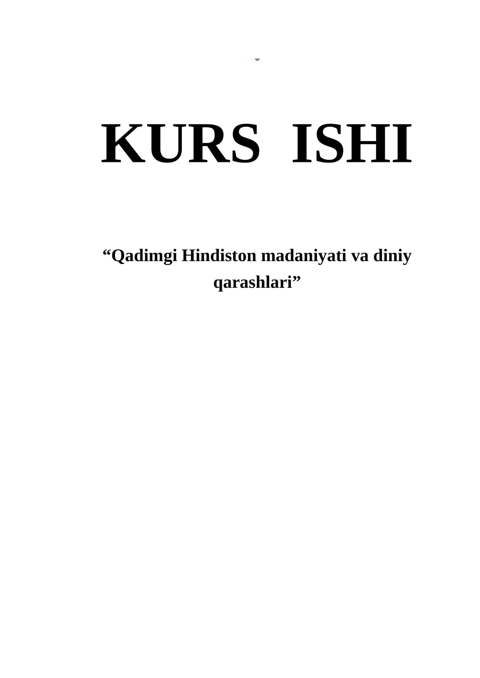 Qadimgi Hindiston madaniyati va diniy qarashlari 1