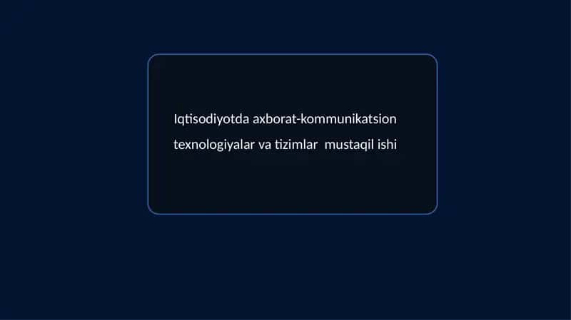 Iqtisodiyot 1
