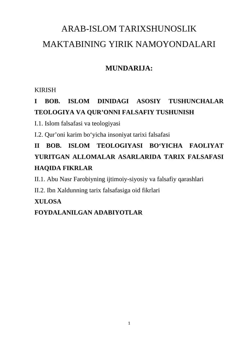 Arab-islom tarixshunoslik maktabining yirik namoyondalari 1