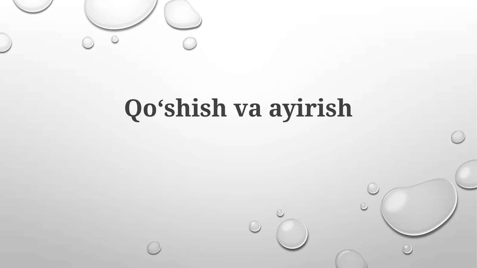 Qoʻshish va ayirish 1