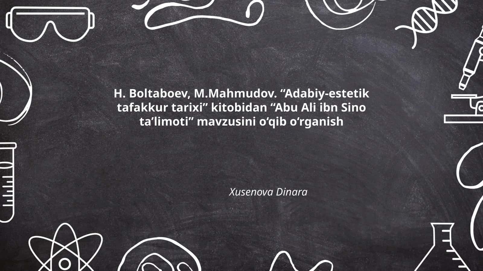 “Abu Ali ibn Sino ta’limoti” mavzusini o‘qib o‘rganish 1