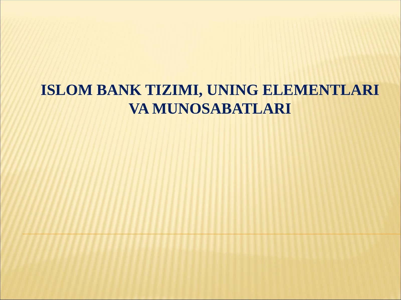 Islom banklarining yaratilishi 1