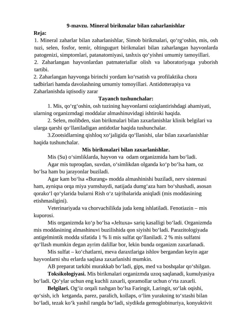 Mineral birikmalar bilan zaharlanishlar 1