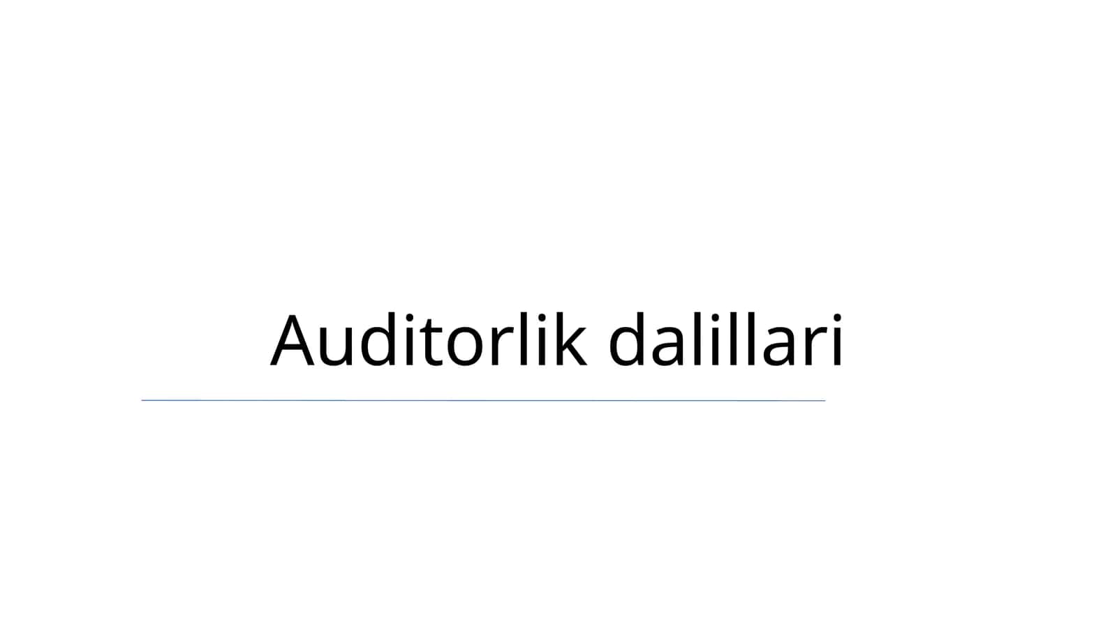 Auditorlik dalillari 1