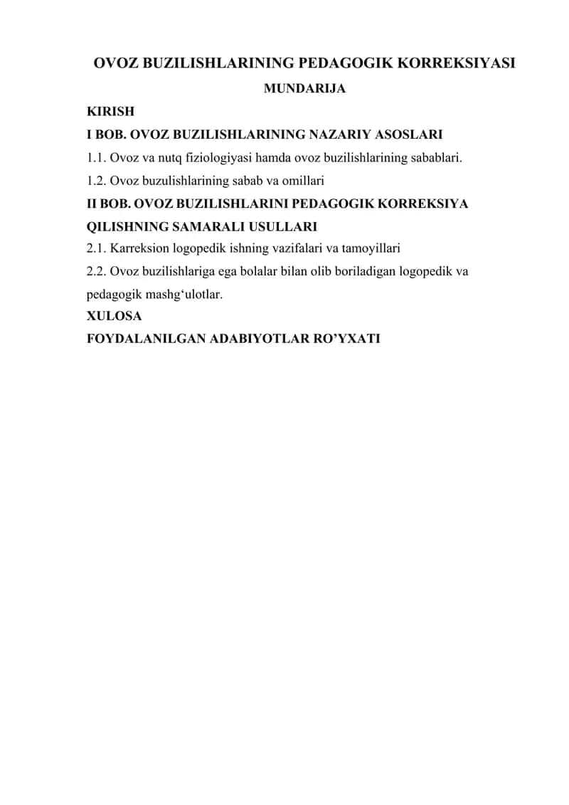 Ovoz buzilishlarining pedagogik korreksiyasi 1