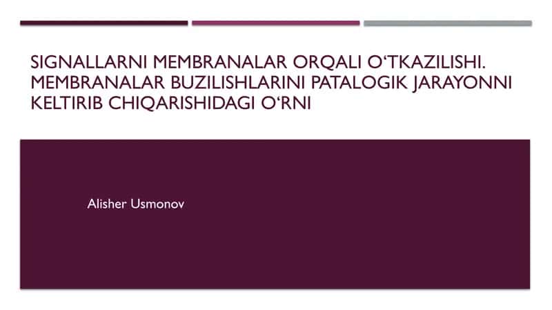 Signallarni membranalar orqali o‘tkazilishi 1