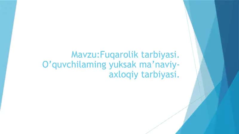 Fuqarolik tarbiyasi 1