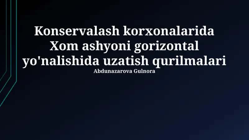 Xom ashyoni gorizontal yo'nalishida uzatish qurilmalari 1