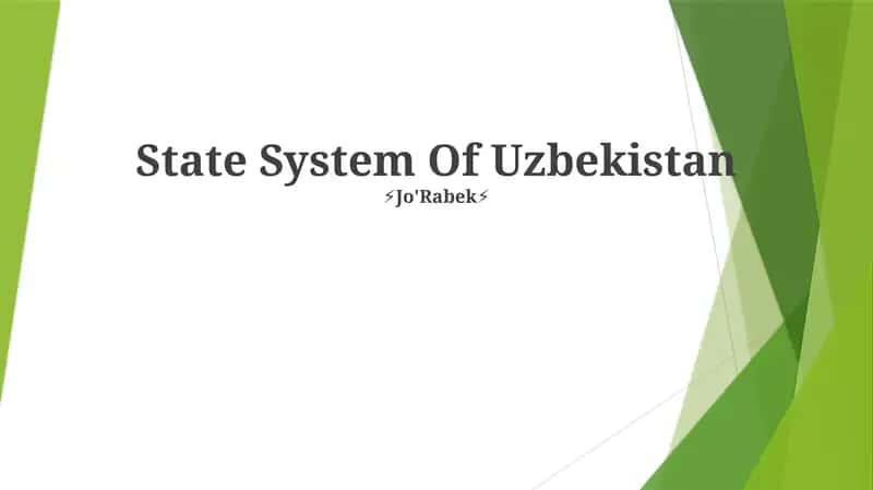 State System Of Uzbekistan 1