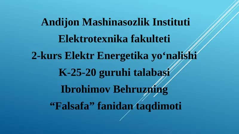 "Falsafa" fanidan taqdimoti 1