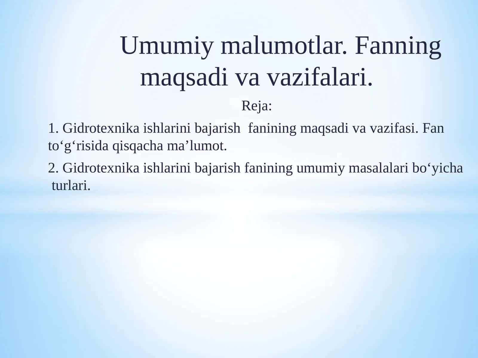 Gidrotexnika ishlari 1