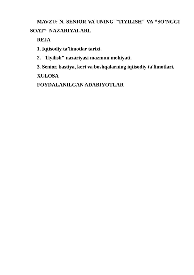 Iqtisodiy ta’limotlar tarixi 1