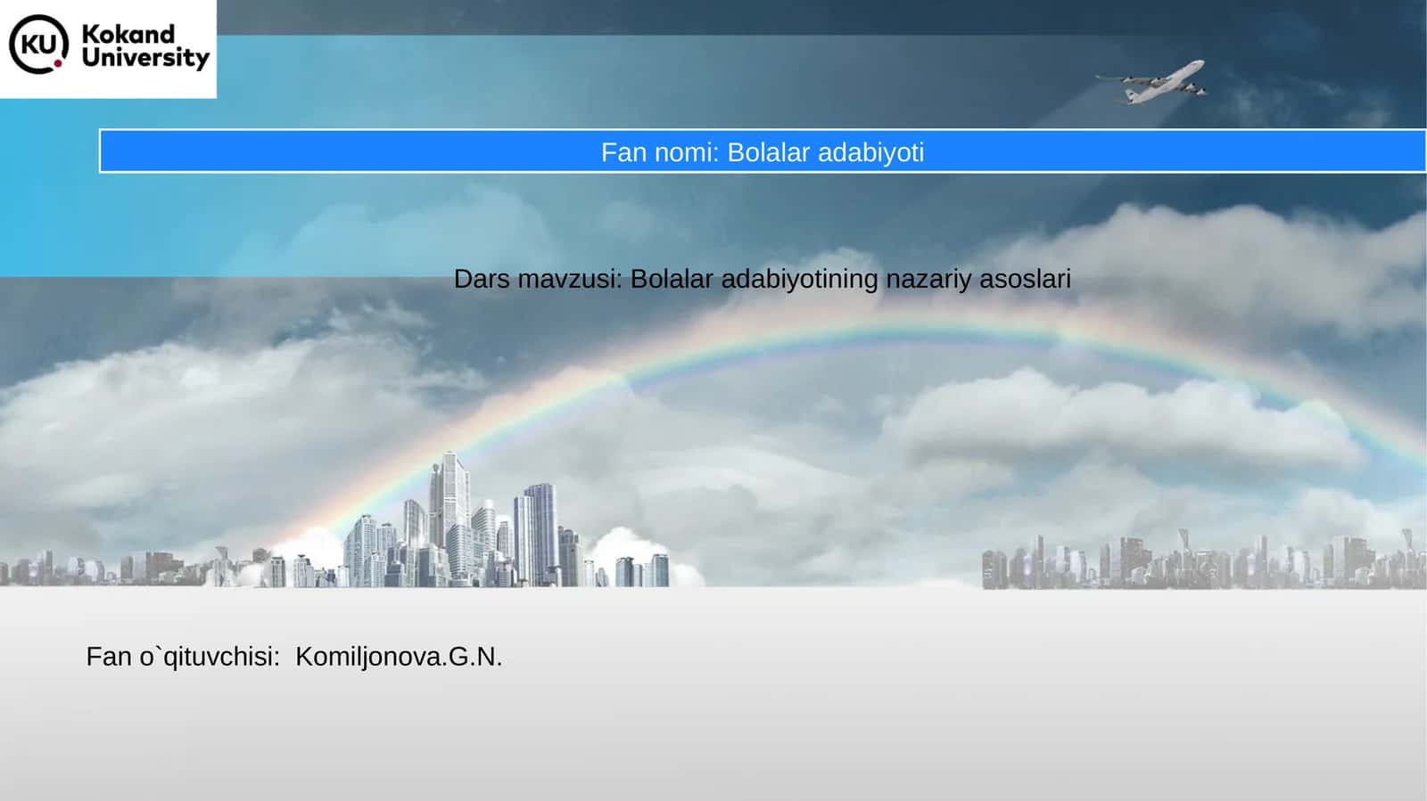 Bolalar adabiyotining nazariy asoslari 1