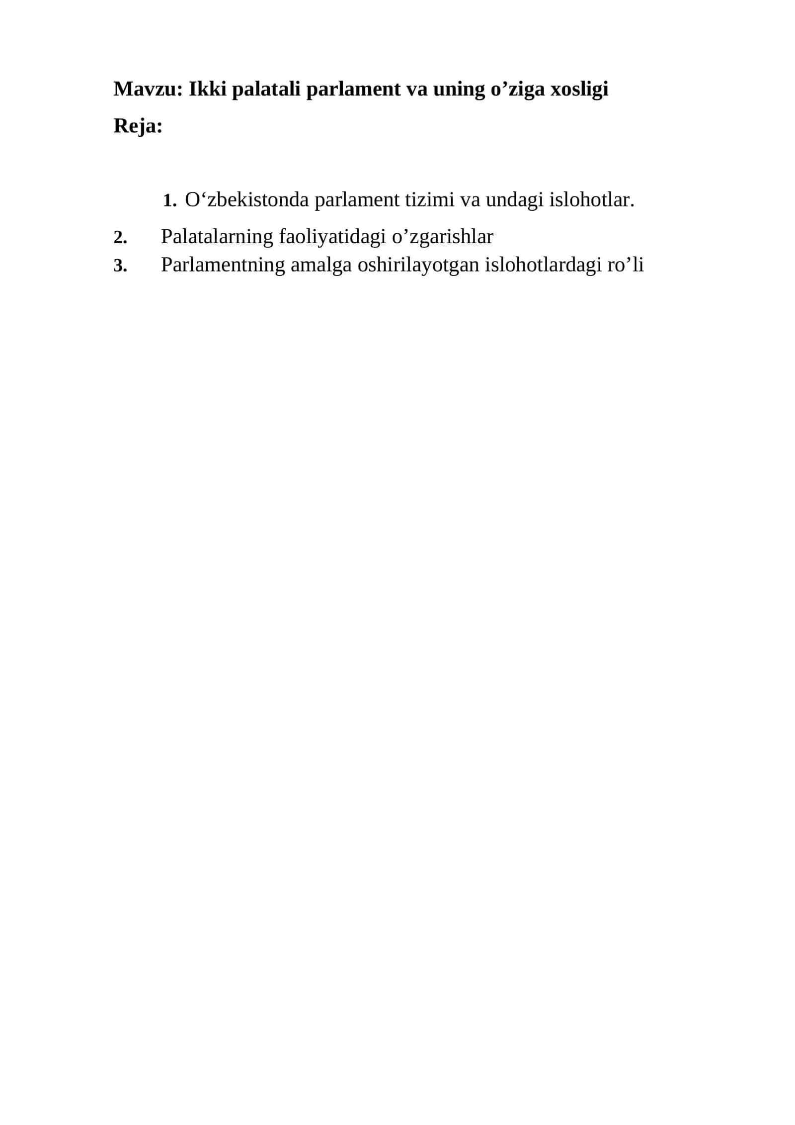 Ikki palatali parlament va uning o’ziga xosligi 1