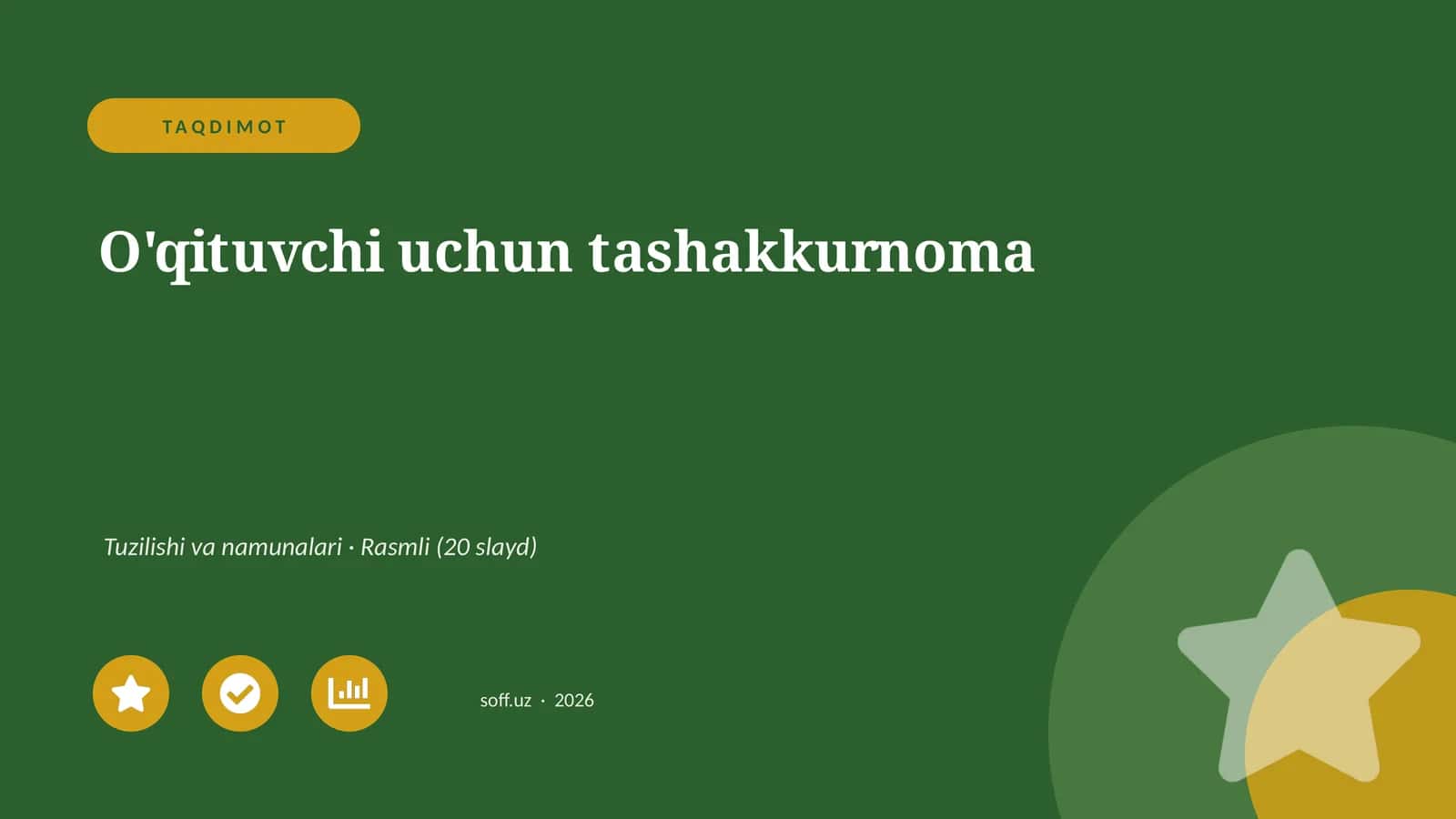 O'qituvchi uchun tashakkurnoma 1