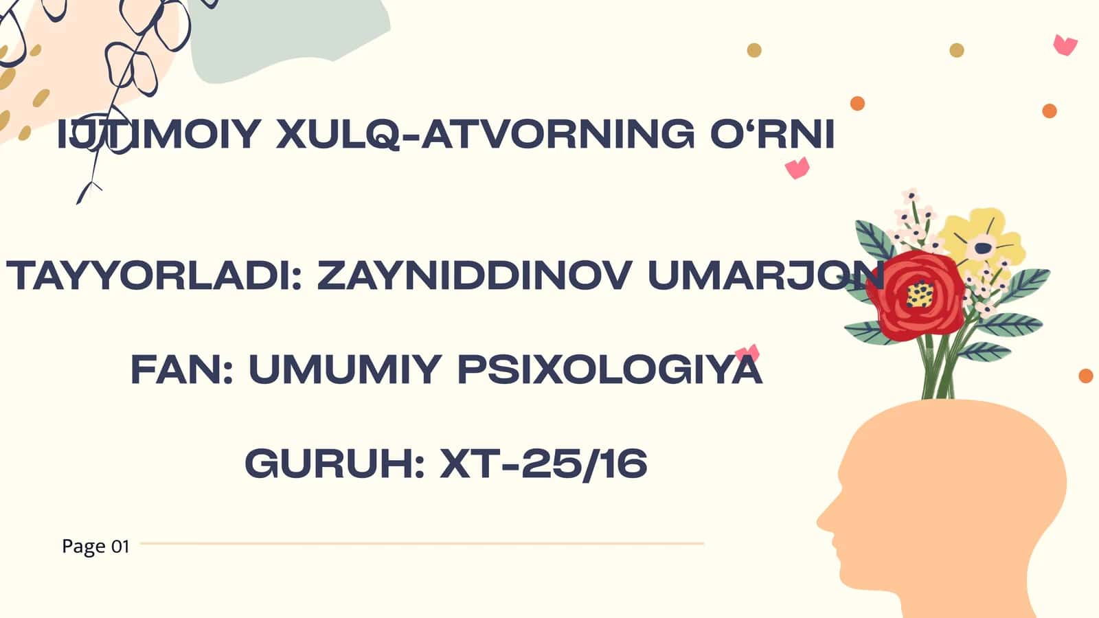 IJTIMOIY XULQ-ATVORNING O‘RNI 1