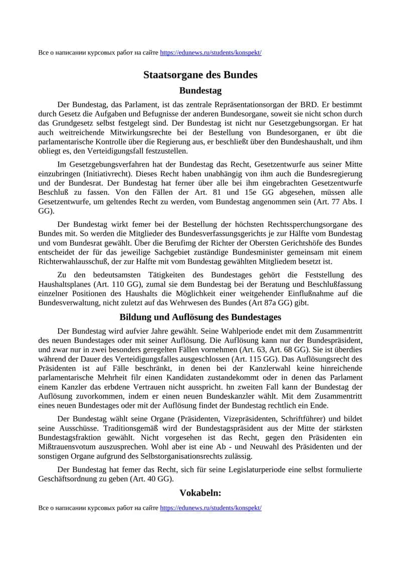 Staatsorgane des Bundes 1
