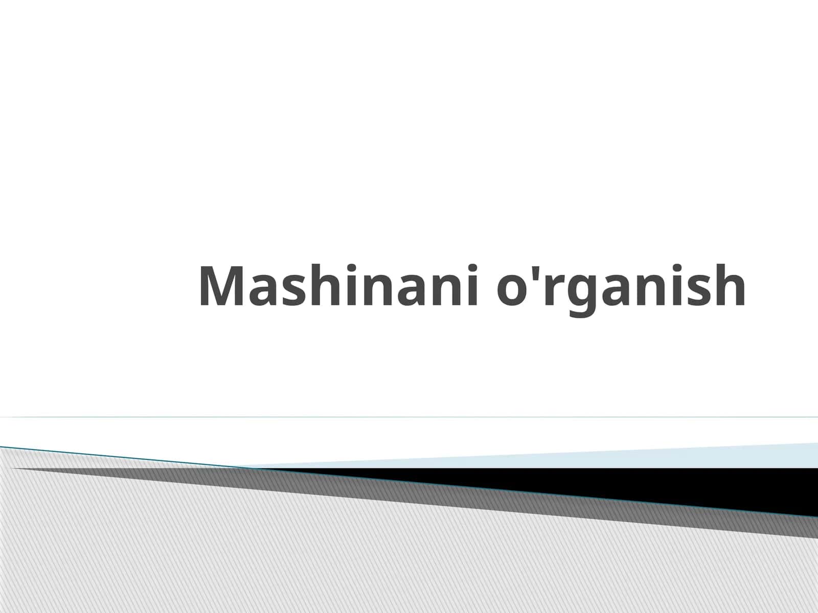 Mashinani o'rganish 1