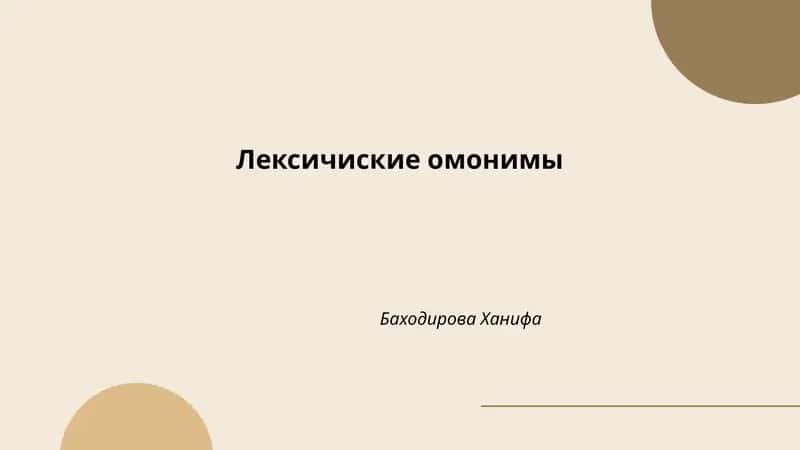 Лексичиские омонимы 1