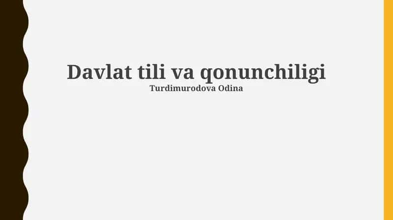Davlat tili va qonunchiligi 1