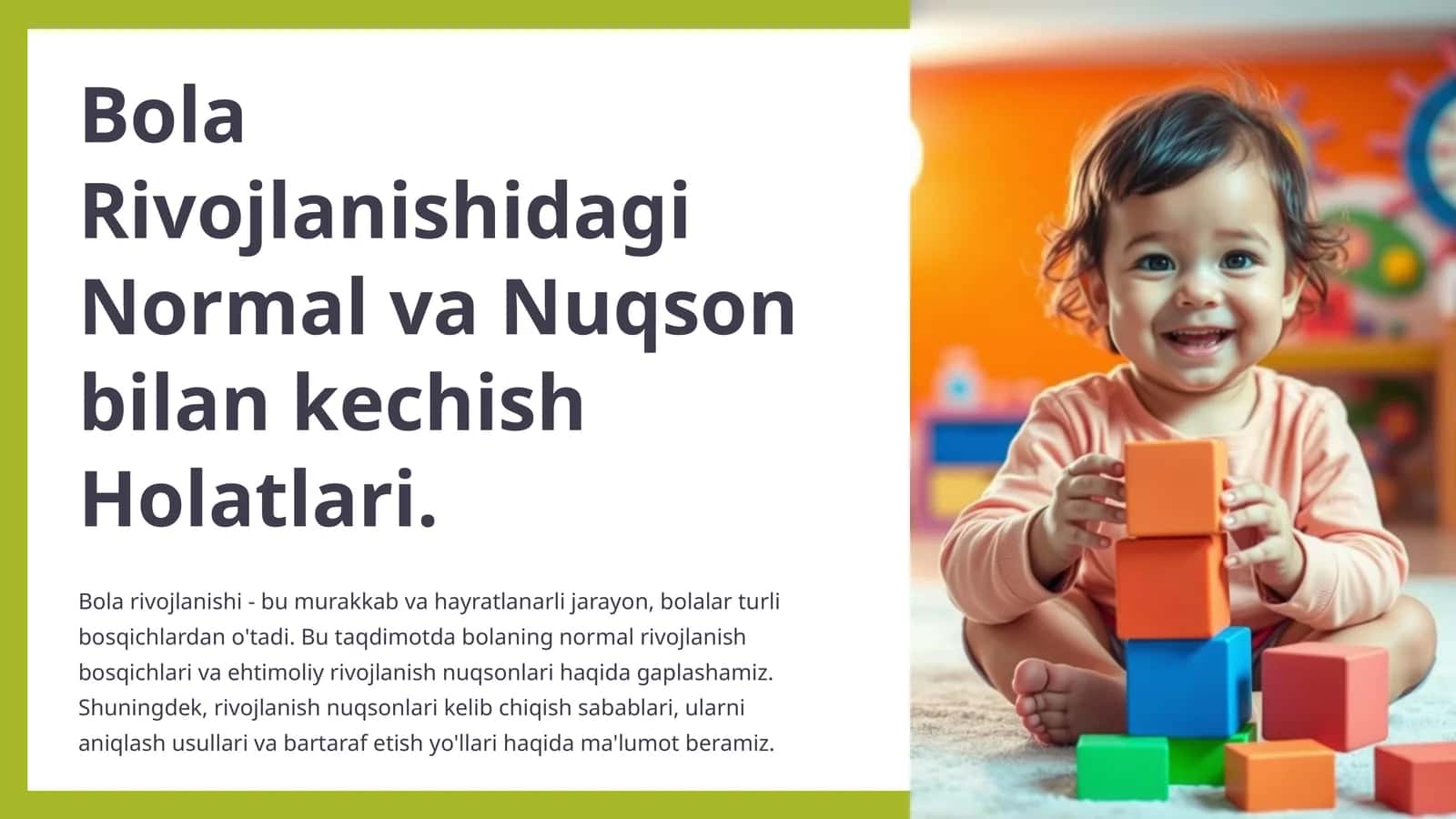 Bola Rivojlanishidagi Normal va Nuqson bilan kechish Holatlari 1