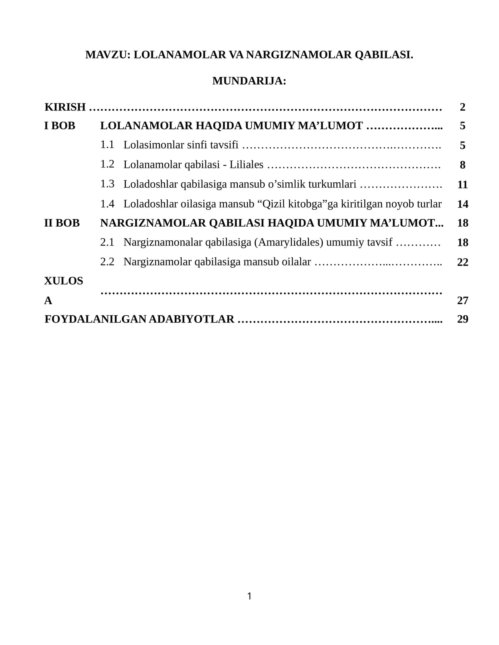 LOLANAMOLAR VA NARGIZNAMOLAR QABILASI 1
