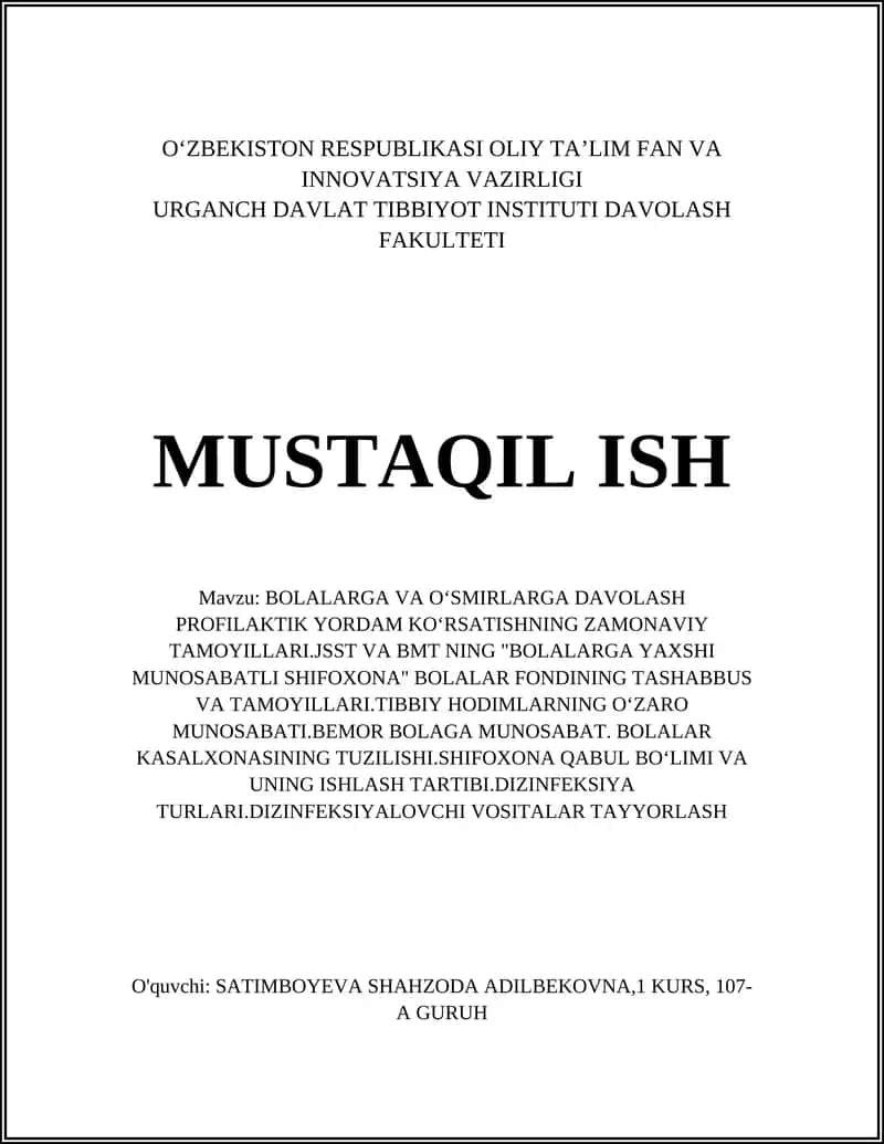 MUSTAQIL ISH 1