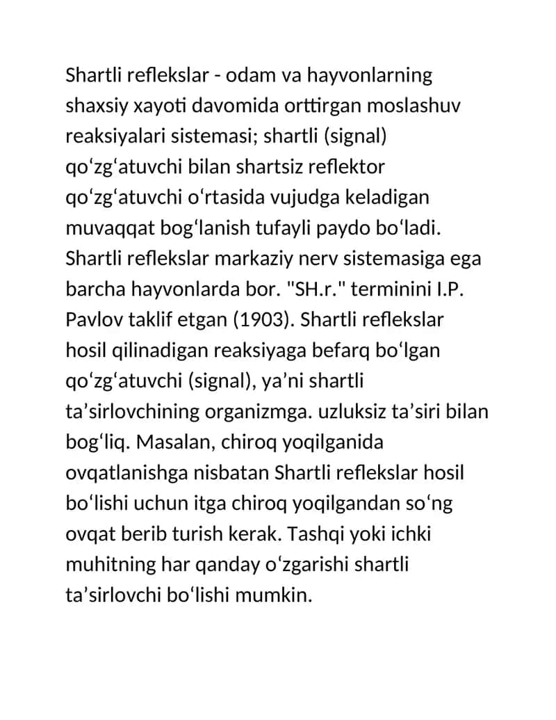 Shartli reflekslar 1