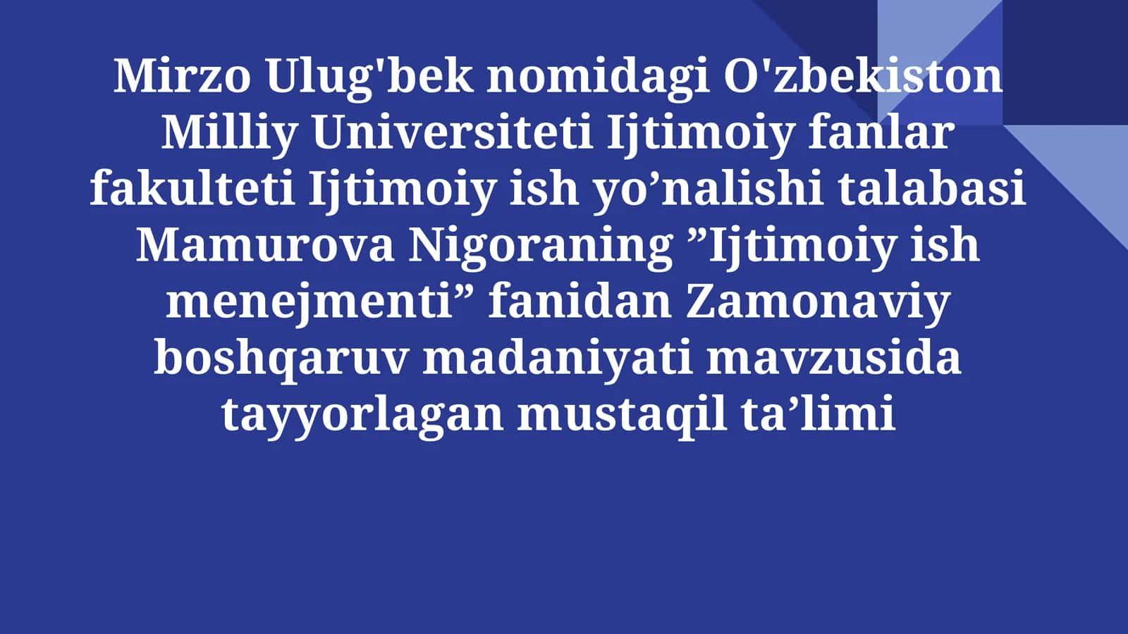 Zamonaviy boshqaruv madaniyati 1