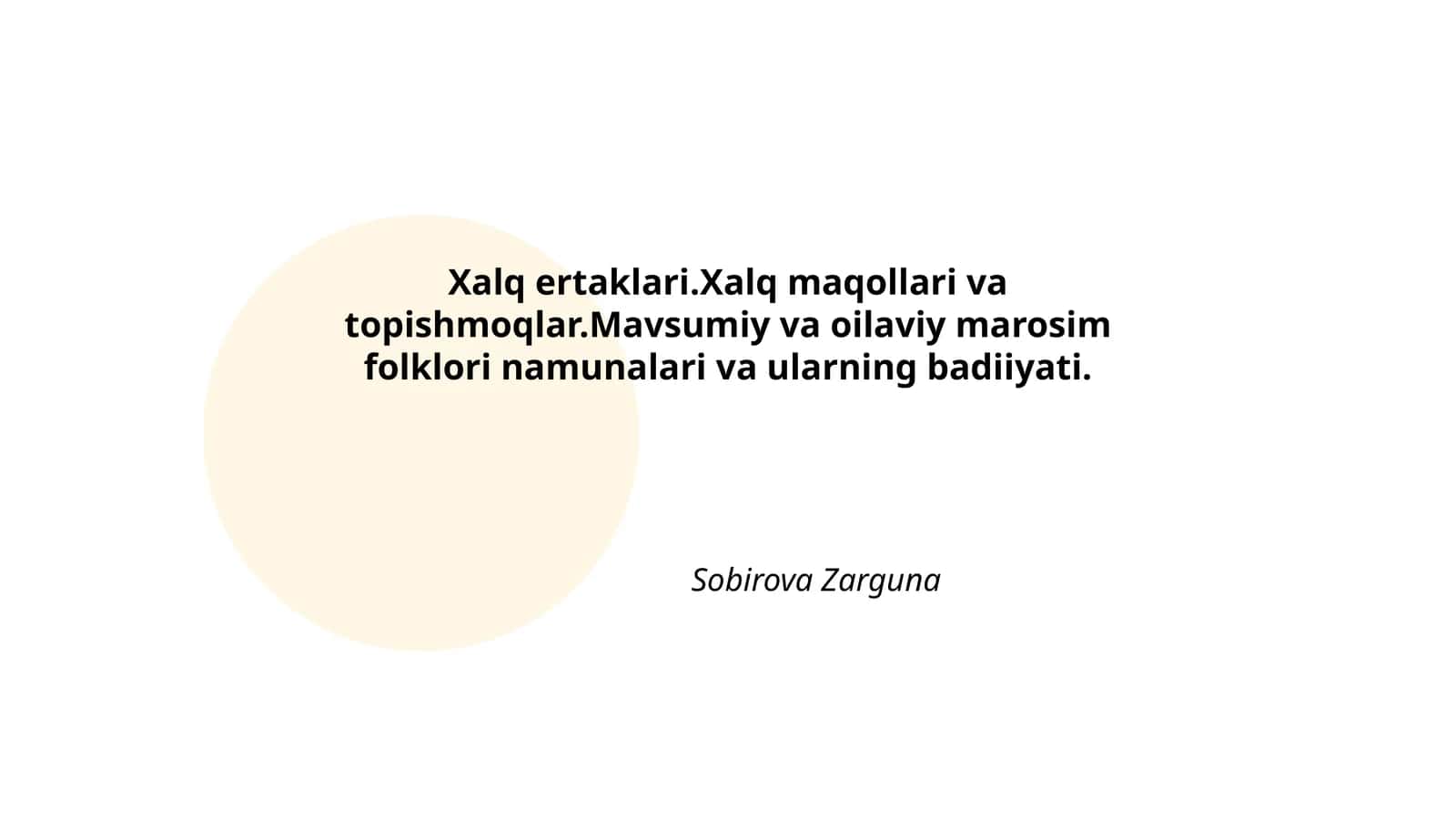 Xalq ertaklari.Xalq maqollari va topishmoqlar 1
