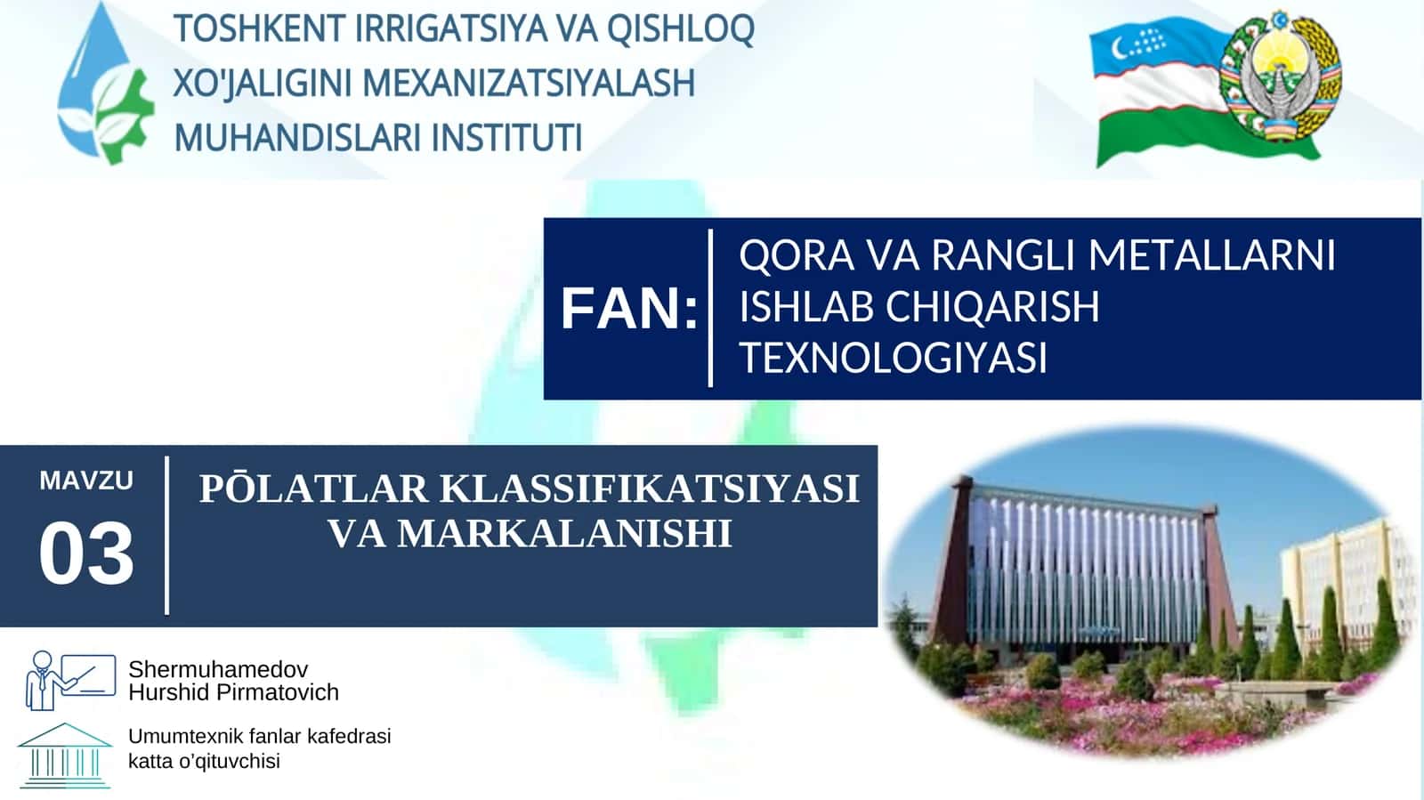 PŌLATLARKLASSIFIKATSIYASI VA MARKALANISHI 1