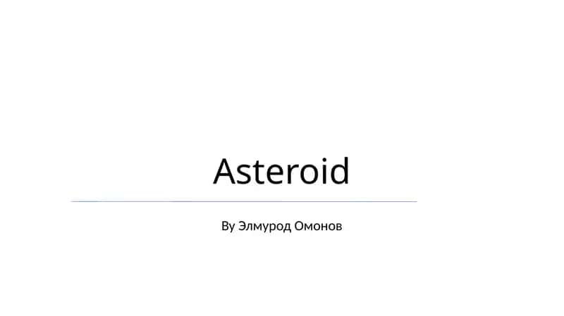 Asteroid 1