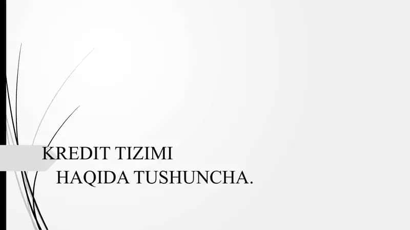 KREDIT TIZIMI 1