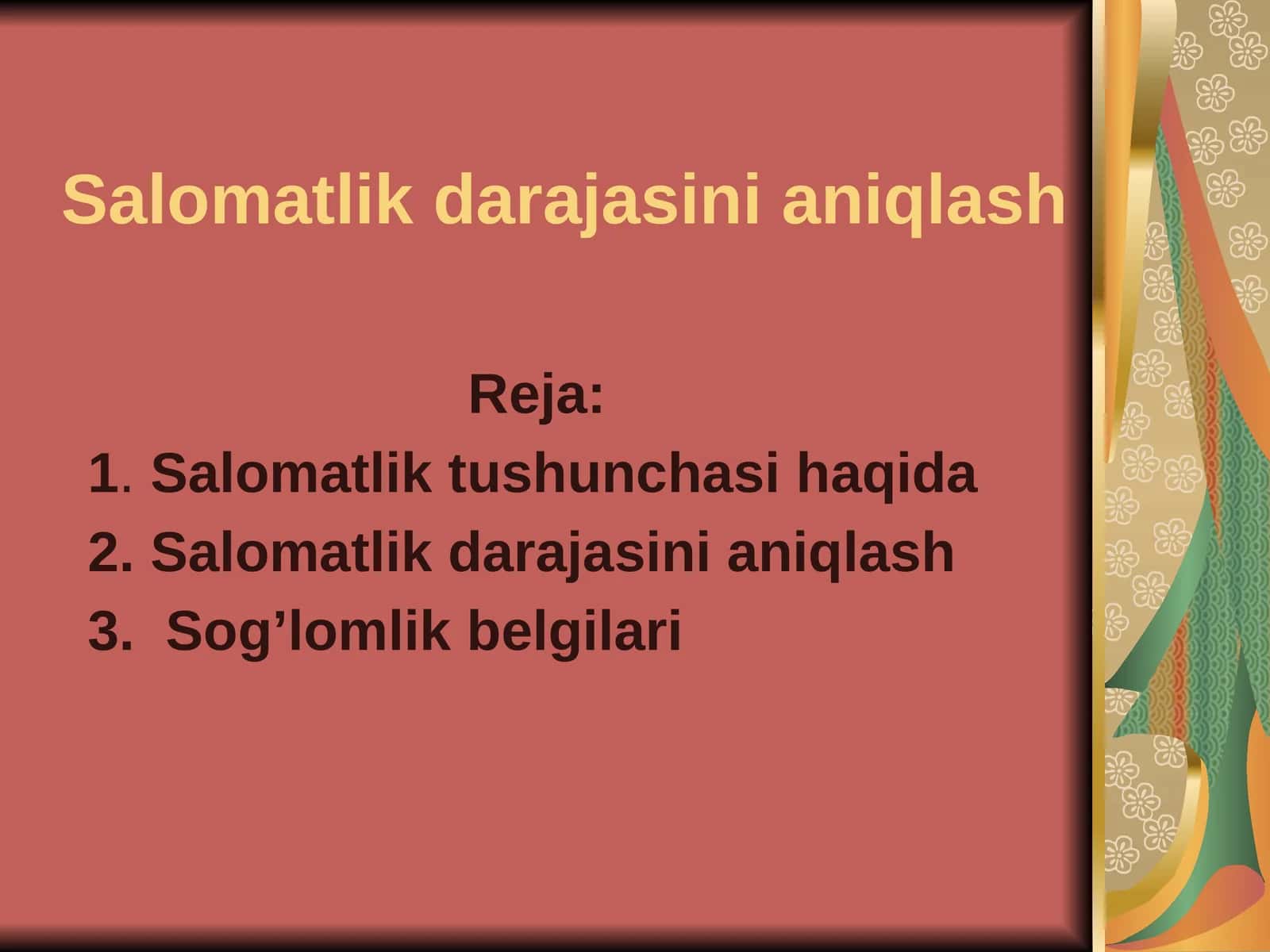 Salomatlikdarajasinianiqlash 1