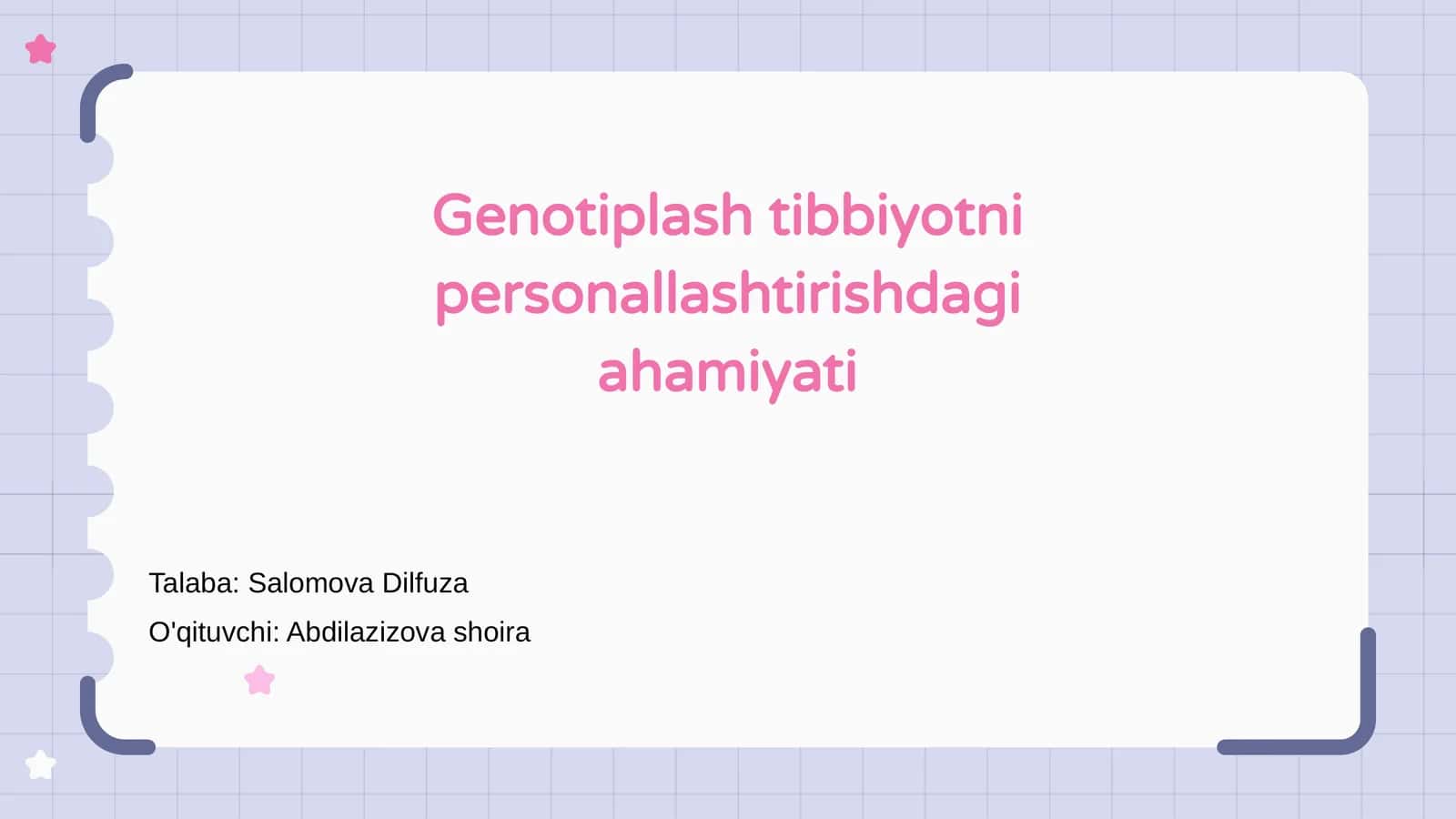 Genotiplash tibbiyotni personallashtirishdagi ahamiyati 1