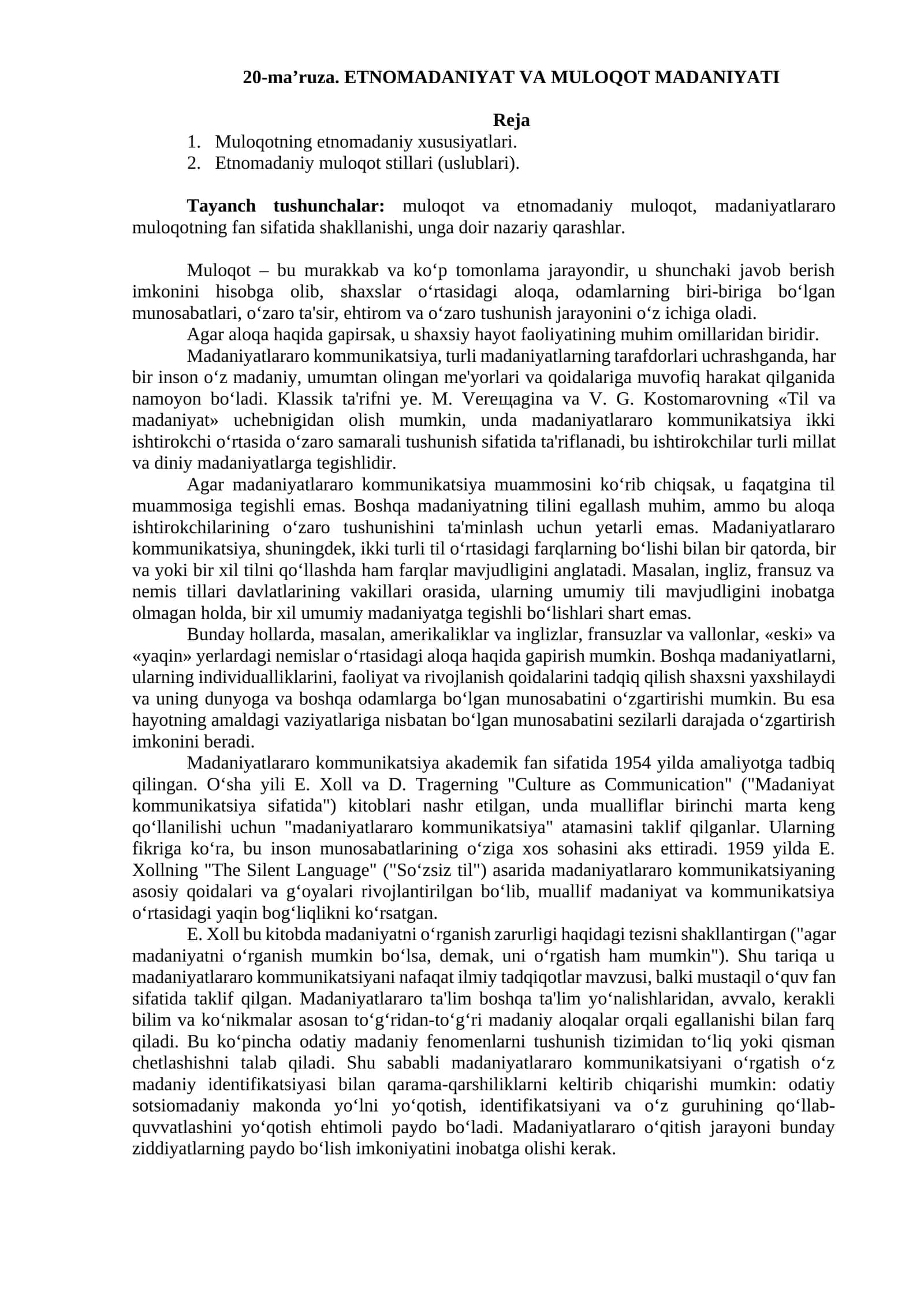 ETNOMADANIYAT VA MULOQOT MADANIYATI 1