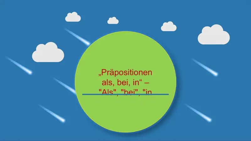 Prepositionen als, bei, in 1