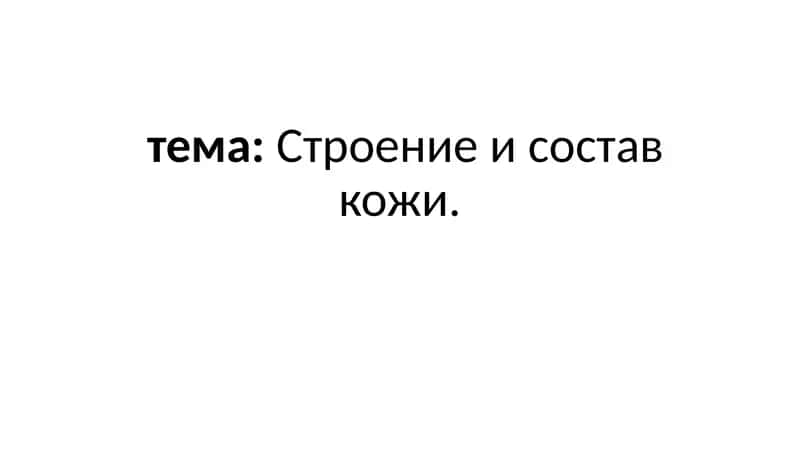 Строение и состав кожи 1