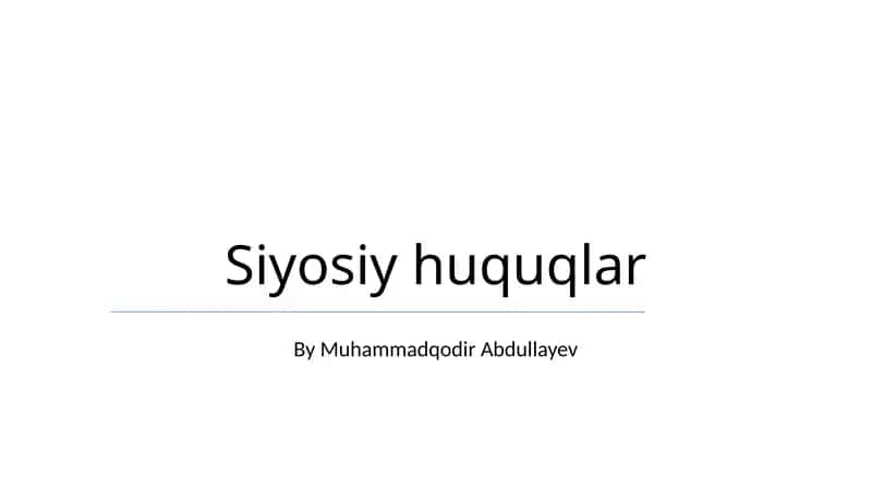 Siyosiy huquqlar 1
