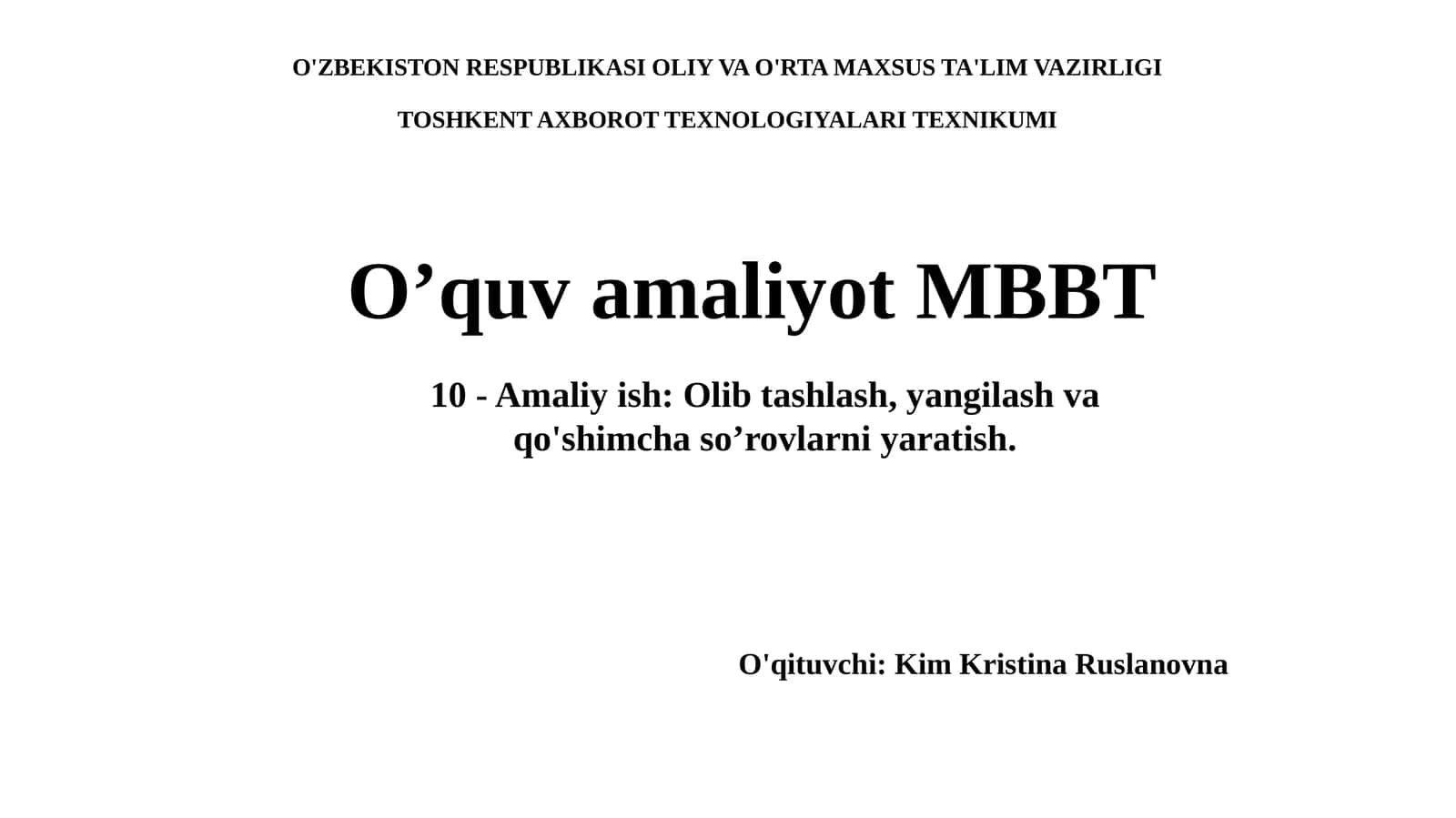 Yangilash uchun so'rov 1