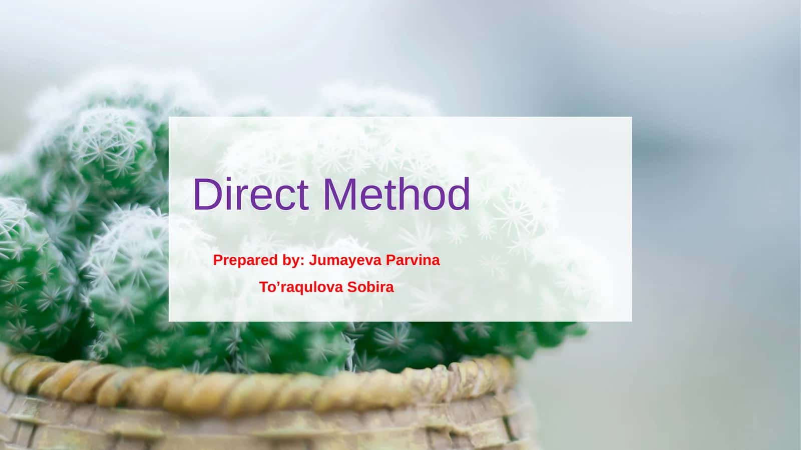 Direct Method 1