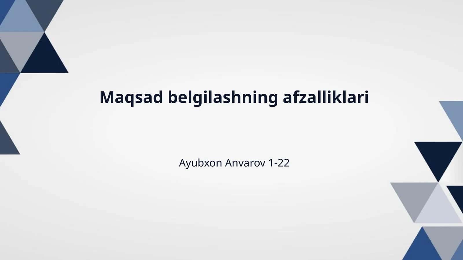 Maqsad belgilashning afzalliklari 1