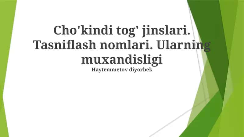 Cho'kindi tog' jinslari 1